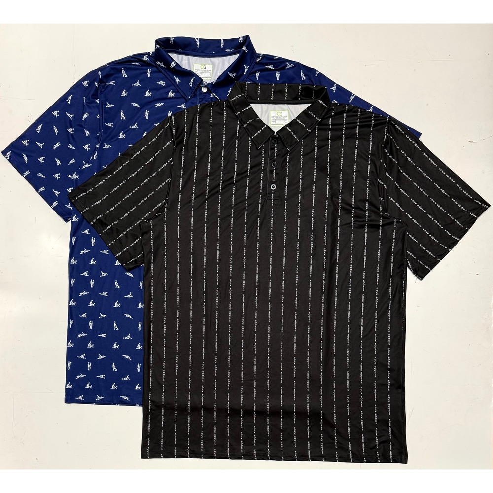 Obnoxious Golf Men 2XL Performance Polo Shirt Bundle F*ck Bogeys, Stick Figure‎